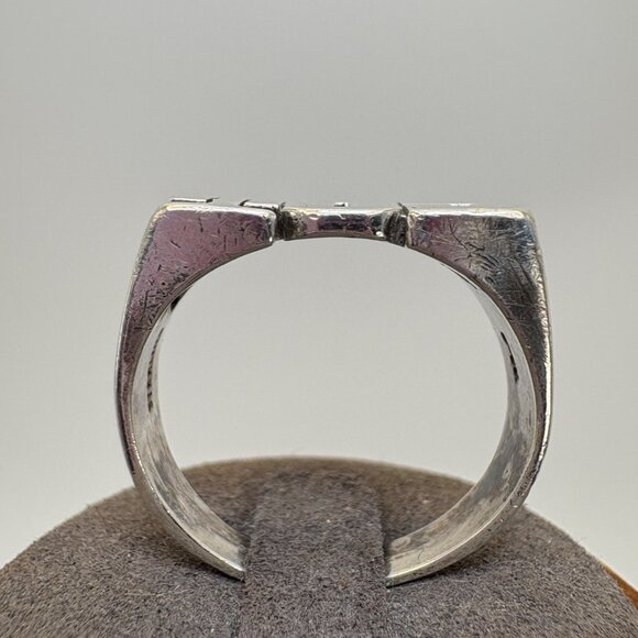 Sterling Silver 925 Toy Three Dimensional Lettering Statement Ring Size 11.25 - Picture 7 of 13